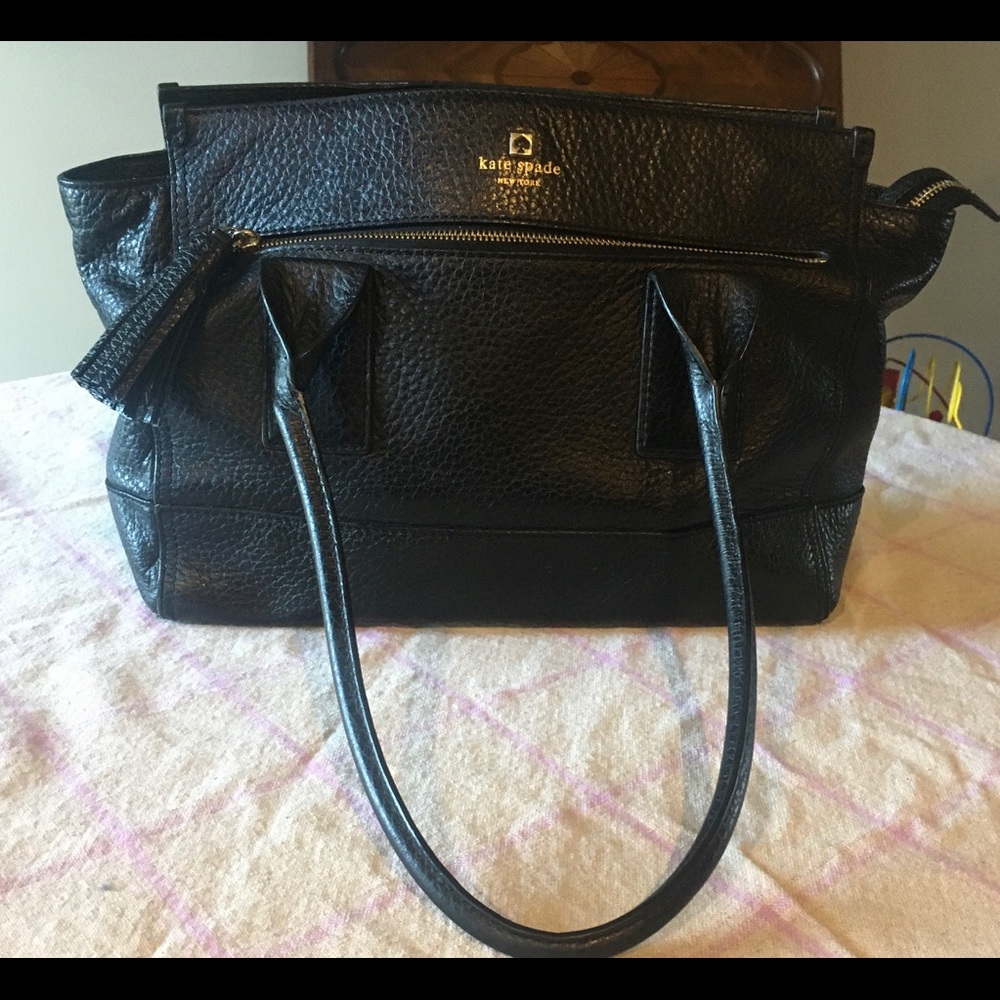 Black Leather Kate Spade tote